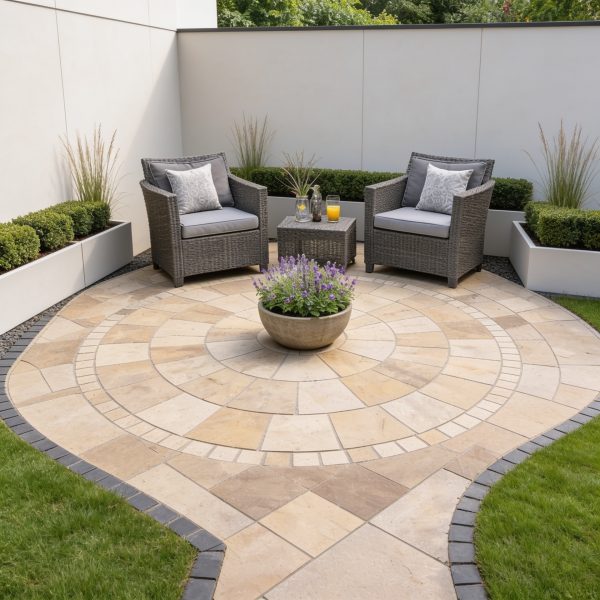 Fossil Mint Sandstone Circle Kit 3x3m